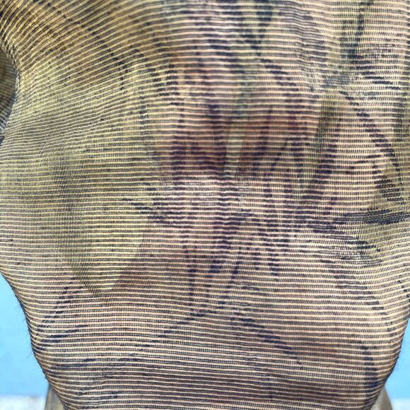 Chicos Blouse Olive green Size M/L bamboo print lagenlook semi sheer - Picture 7 of 10